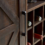 Meuble bar à café de ferme avec casier à vin et porte de grange