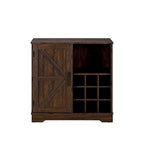 Meuble bar à café de ferme avec casier à vin et porte de grange