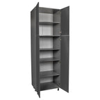 Meuble utilitaire 24 x 90 à quatre portes – Gris – 24 x 90 x 23 3/8