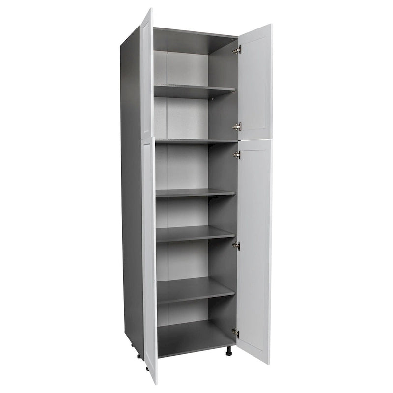 Meuble utilitaire 24 x 90 à quatre portes – Gris – 24 x 90 x 23 3/8