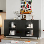 Meuble d'appoint – Buffet noir en bois avec espace de rangement – N/A
