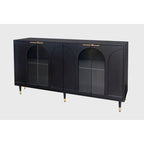 Meuble d'appoint – Buffet noir en bois avec espace de rangement – N/A