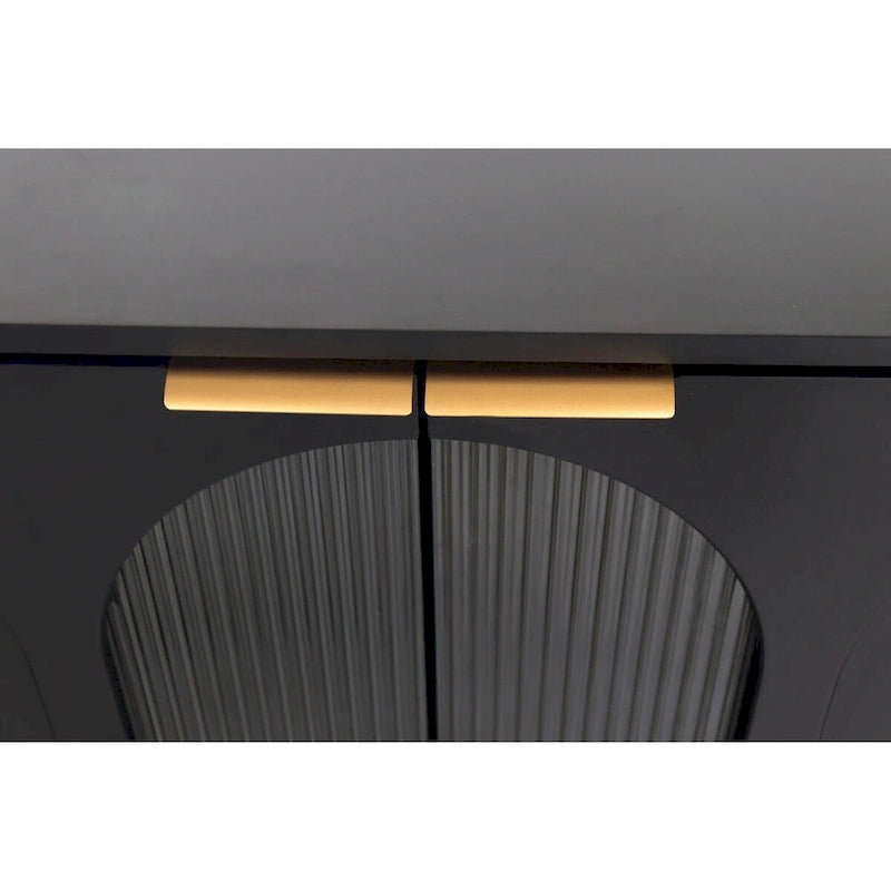 Meuble d'appoint – Buffet noir en bois avec espace de rangement – N/A