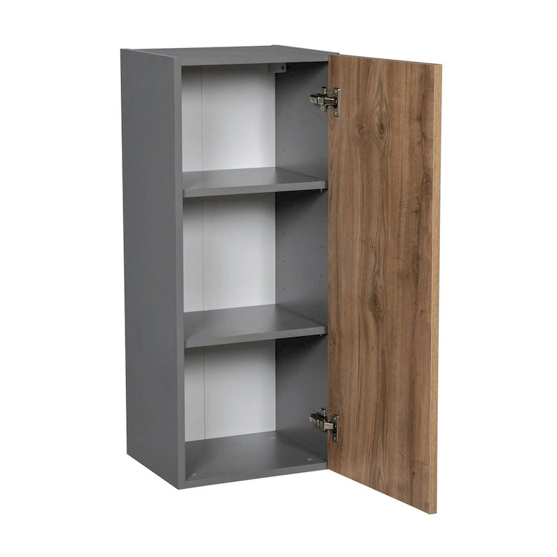 Meuble haut 9 x 36 - Porte simple - Gris - 9 x 36 x 12