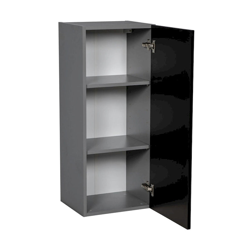 Meuble haut 9 x 36 - Porte simple - Gris - 9 x 36 x 12