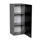 Meuble haut 9 x 36 - Porte simple - Gris - 9 x 36 x 12