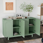 Meuble de rangement à 4 portes intaglio, élégant et fonctionnel, avec pieds en pin