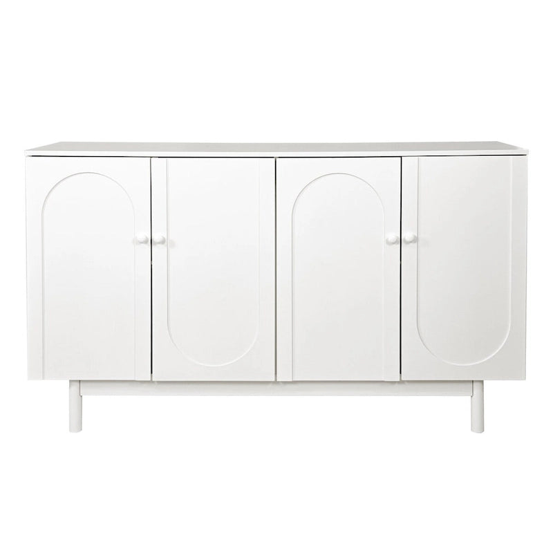 Meuble de rangement à 4 portes intaglio, élégant et fonctionnel, avec pieds en pin