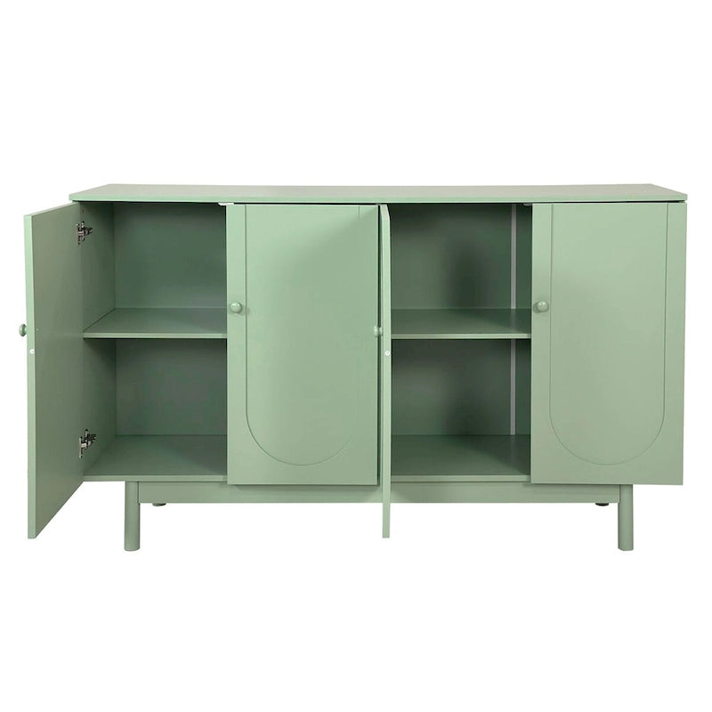 Meuble de rangement à 4 portes intaglio, élégant et fonctionnel, avec pieds en pin