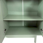 Meuble de rangement à 4 portes intaglio, élégant et fonctionnel, avec pieds en pin