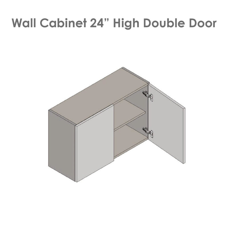 Meuble haut de 36 x 24 - Double porte - Gris - 36 x 24 x 12