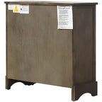 Armoire de rangement rustique avec deux tiroirs et quatre paniers classiques en rotin - 71,1 cm (L) x 30 cm (l) x 71,1 cm (H)