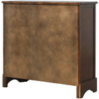Armoire de rangement rustique avec deux tiroirs et quatre paniers classiques en rotin - 71,1 cm (L) x 30 cm (l) x 71,1 cm (H)