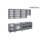 Cuisine Collection Contemporaine Noir & Blanc Brillant Base 9,5 pi de large - 114x24