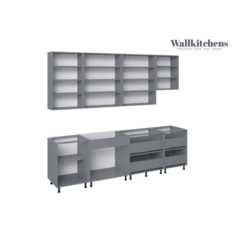 Cuisine Collection Contemporaine Noir & Blanc Brillant Base 9,5 pi de large - 114x24