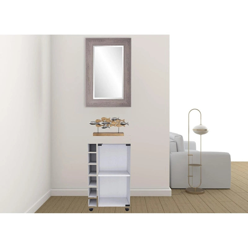 Meuble bar blanc avec étagères multiples - 24.00