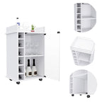 Meuble bar blanc avec étagères multiples - 24.00