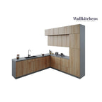 Collection « Havres Culinaires » – Base en Teck Naturel et Couleur Noire, Taille 9 pieds de large (108x24)
