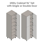 Armoire utilitaire 18 x 96 à double porte - Grise - 18 x 96 x 23 3/8