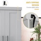 Armoire de cuisine moderne autoportante avec portes et tiroir, étagères réglables, grise