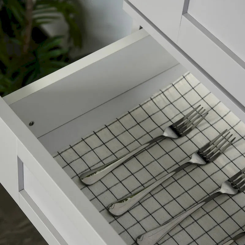 Armoire de cuisine moderne autoportante avec portes et tiroir, étagères réglables, grise