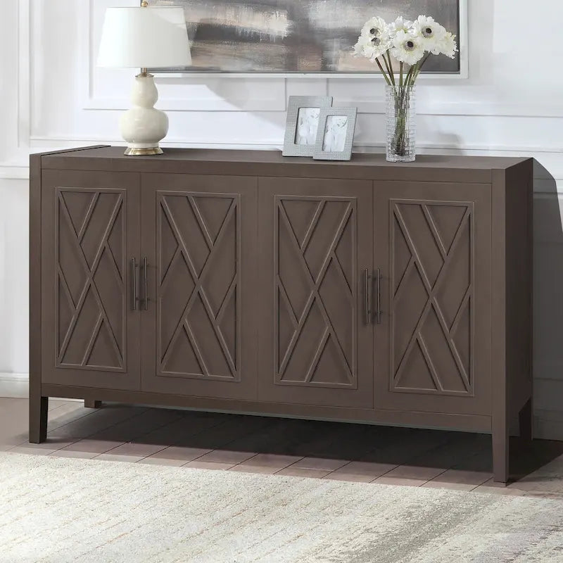 Buffet à chevrons en bois 4 portes