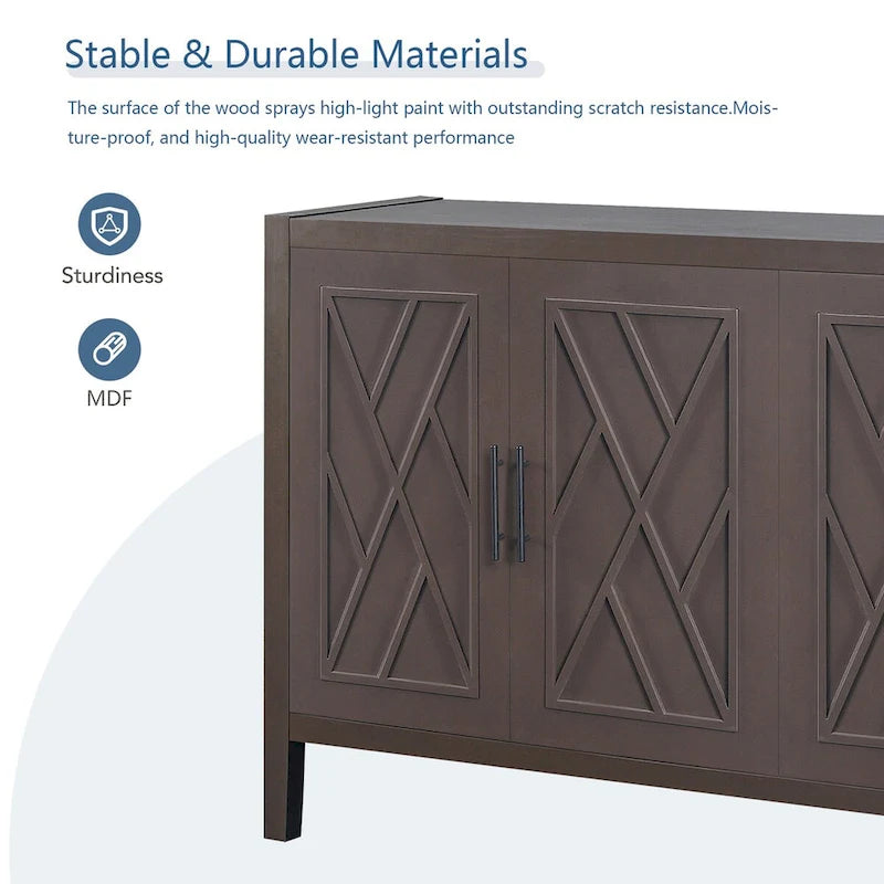 Buffet à chevrons en bois 4 portes