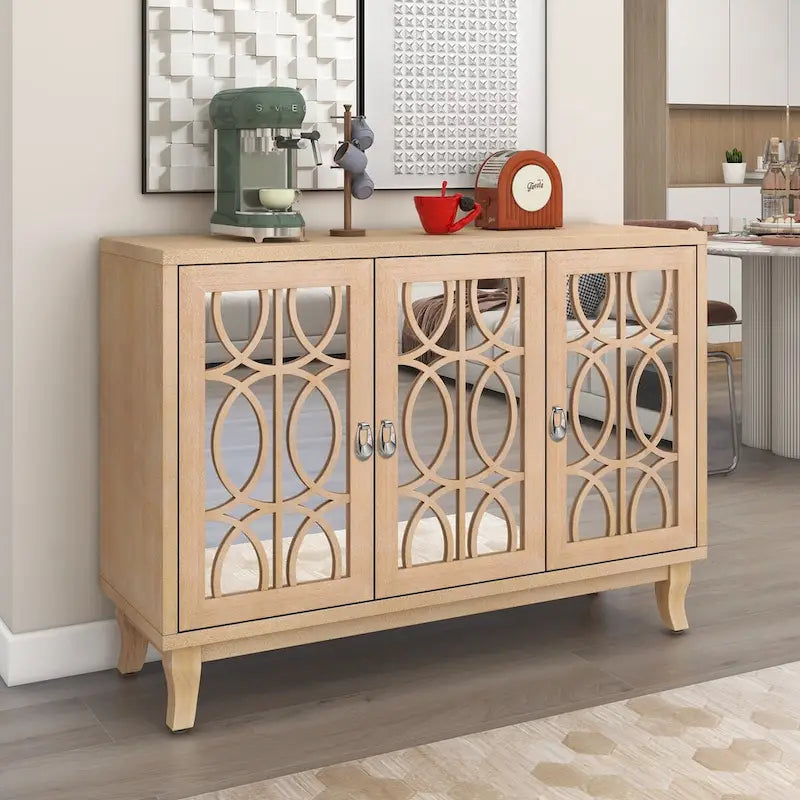 Buffet avec portes vitrées, Buffet 3 portes avec miroir