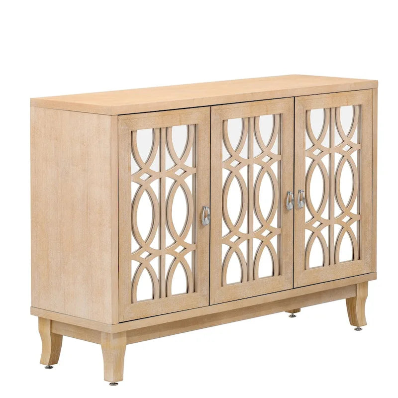 Buffet avec portes vitrées, Buffet 3 portes avec miroir