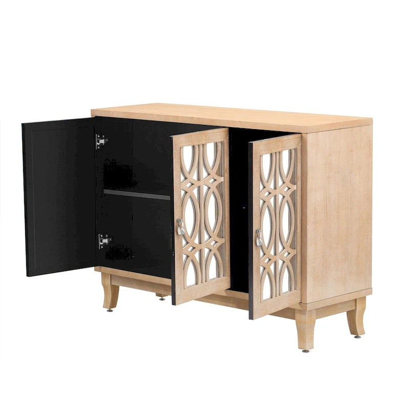 Buffet avec portes vitrées, Buffet 3 portes avec miroir