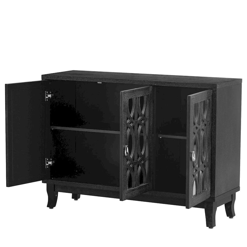 Buffet avec portes vitrées, Buffet 3 portes avec miroir