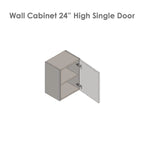 Armoire murale 9 x 24 - Porte simple - Grise - 9 x 24 x 12