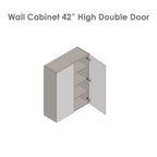 Armoire murale 24 x 42 - Deux portes - Grise - 24 x 42 x 12