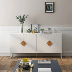 Enfilade carrée en bois massif avec poignées et portes