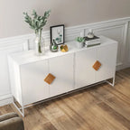 Enfilade carrée en bois massif avec poignées et portes