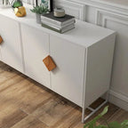 Enfilade carrée en bois massif avec poignées et portes