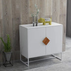 Enfilade carrée en bois massif avec poignées et portes