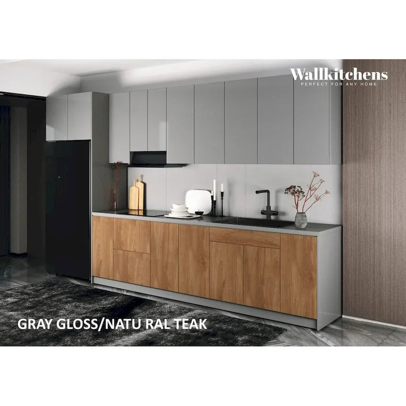 Cuisine Collection Intemporelle Teck Naturel Meuble Bas 3,96 m de large - 157x24