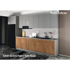 Cuisine Collection Intemporelle Teck Naturel Meuble Bas 3,96 m de large - 157x24
