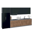 Cuisine Collection Intemporelle Teck Naturel Meuble Bas 3,96 m de large - 157x24