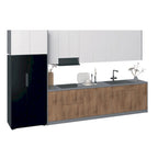 Cuisine Collection Intemporelle Teck Naturel Meuble Bas 3,96 m de large - 157x24