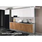 Cuisine Collection Intemporelle Teck Naturel Meuble Bas 3,96 m de large - 157x24