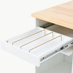 Îlot de cuisine avec abattant, chariot de cuisine à roulettes avec éclairage LED