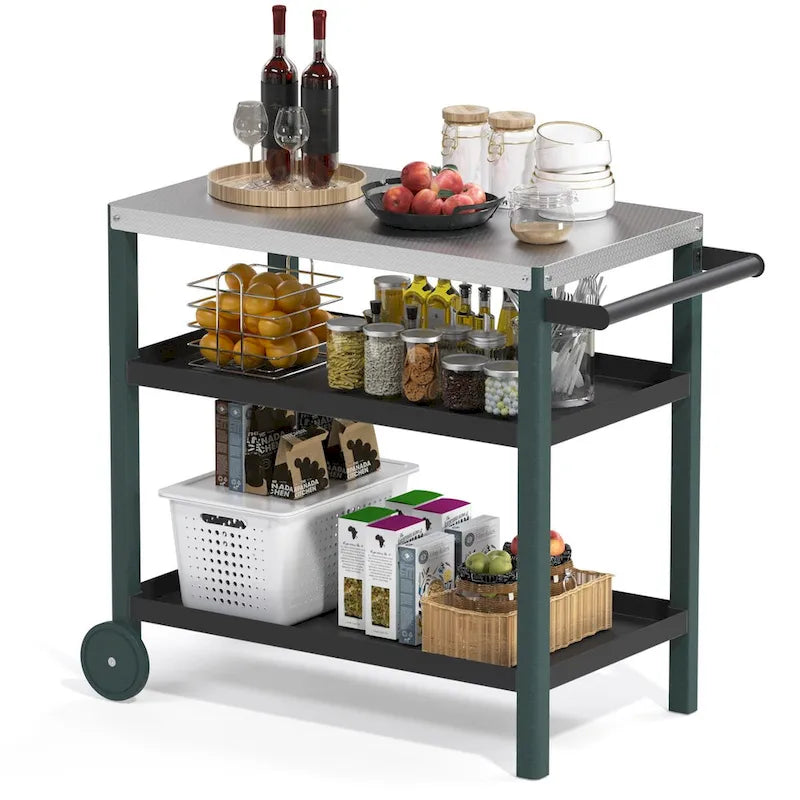 Servantes de patio mobiles Plan de travail roulant