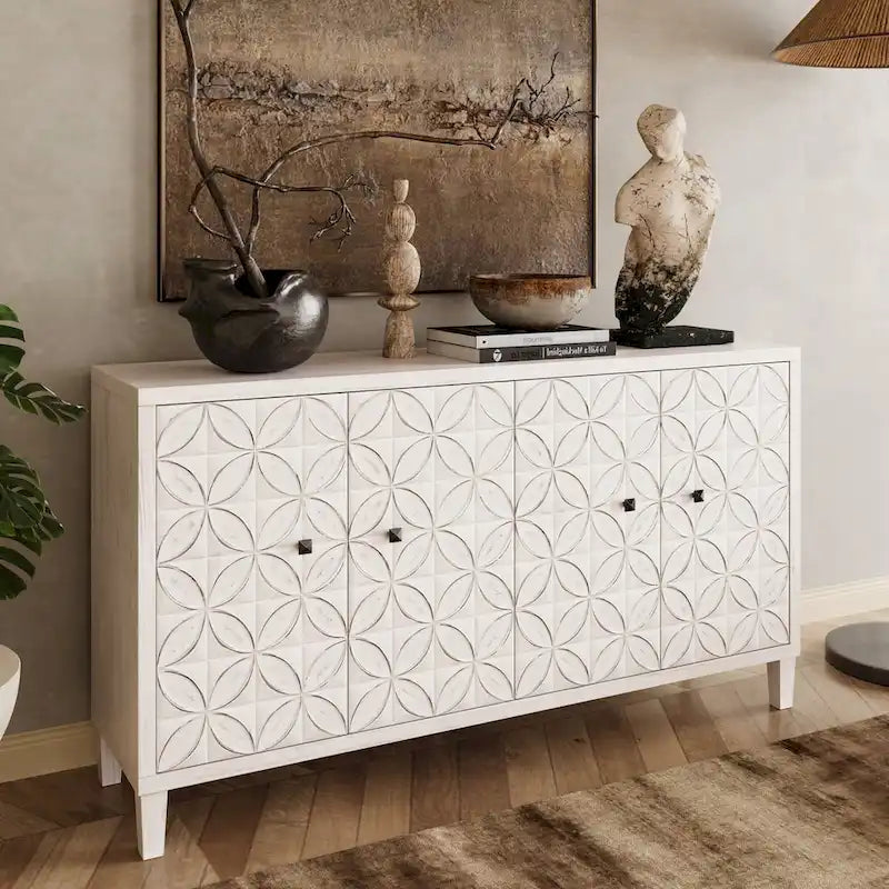 Meuble d'appoint 4 portes en bois buffet de salle à manger - S.O.
