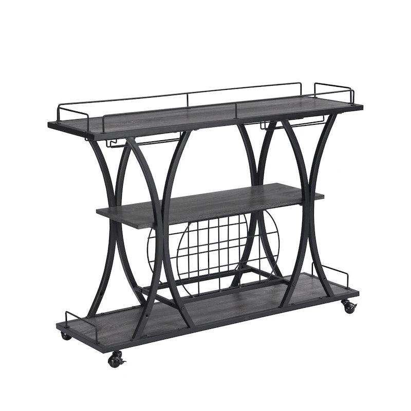 Desserte de bar industrielle pour cuisine ou maison avec roues