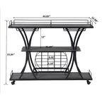 Desserte de bar industrielle pour cuisine ou maison avec roues