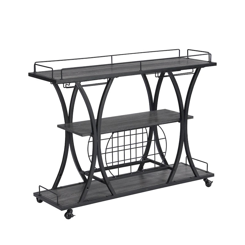 Desserte de bar industrielle pour cuisine ou maison avec roues
