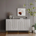 Buffet bahut moderne laqué gris 4 portes en bois - N/A