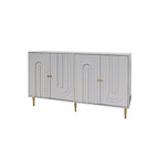 Buffet bahut moderne laqué gris 4 portes en bois - N/A